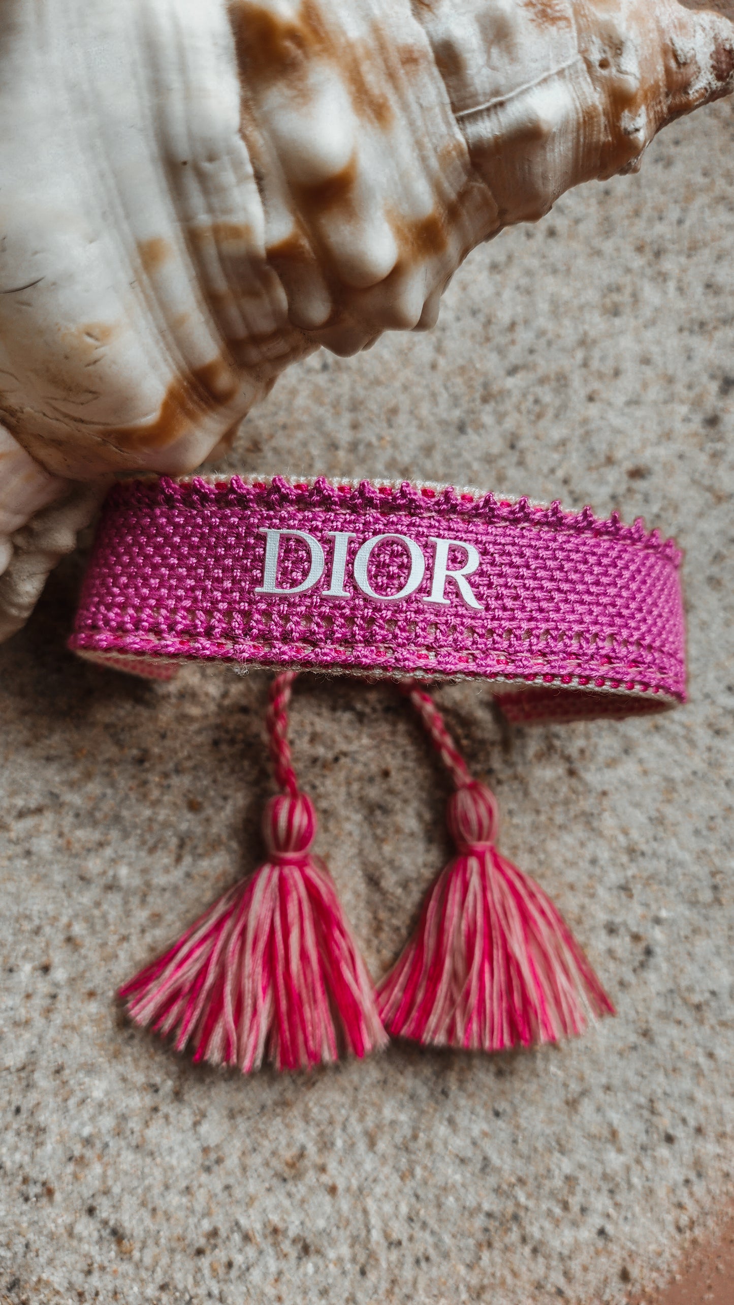 Bracelet Ruban Tissu Pink flower