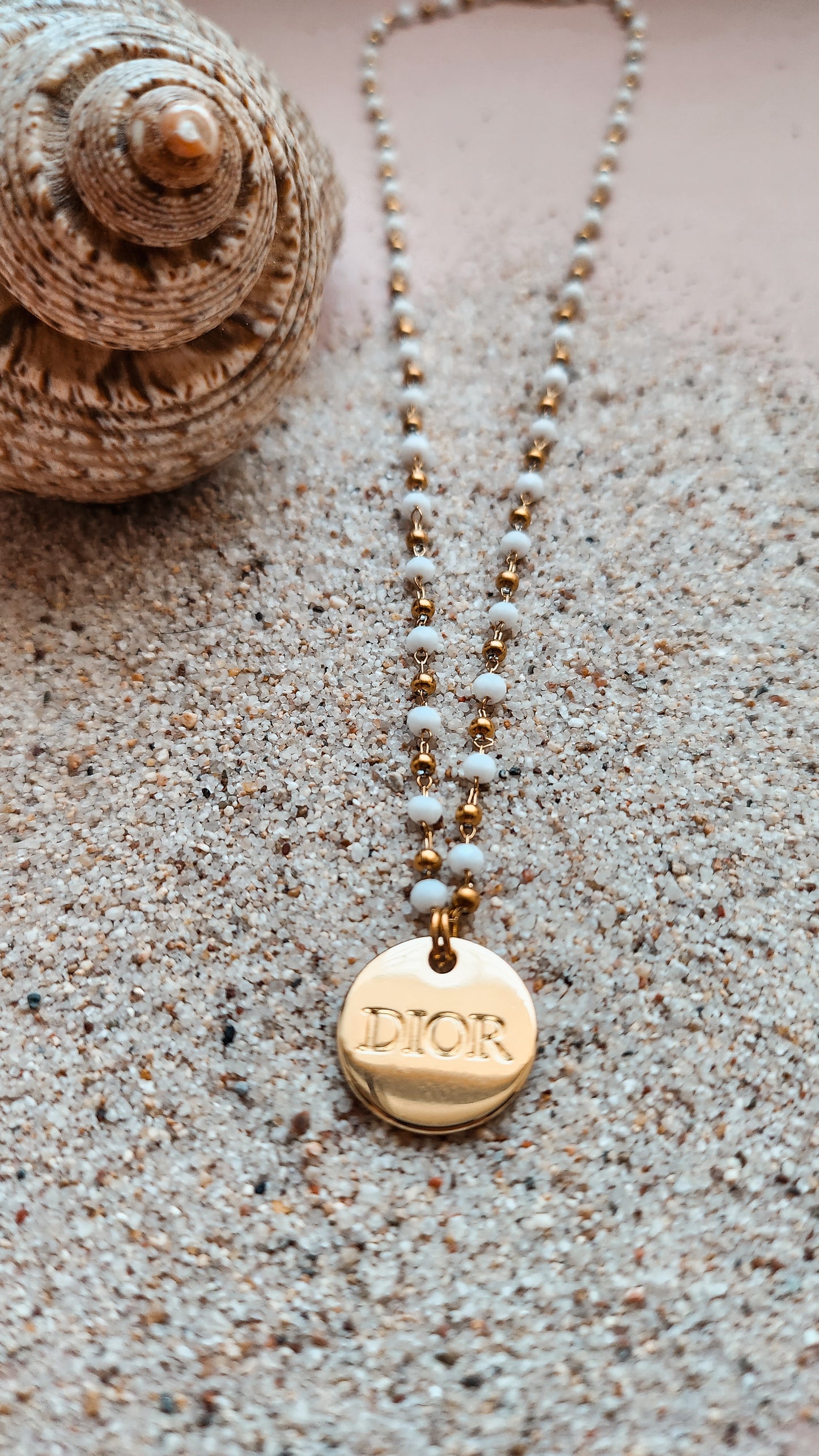 Collier Médaillon White&Gold