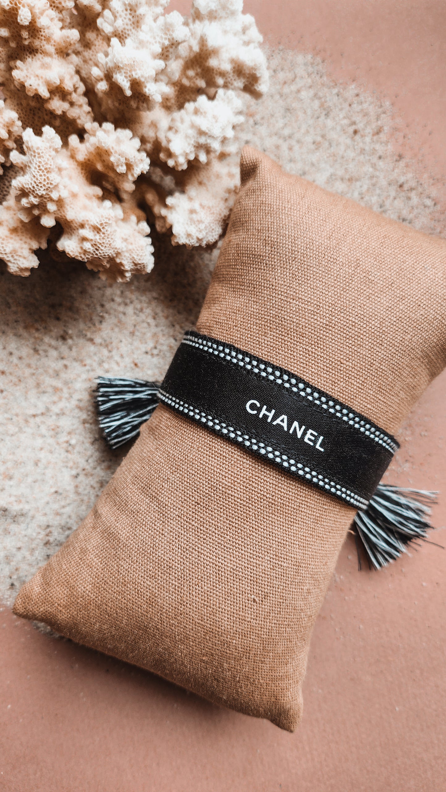 Bracelet Ruban Tissu Black&black