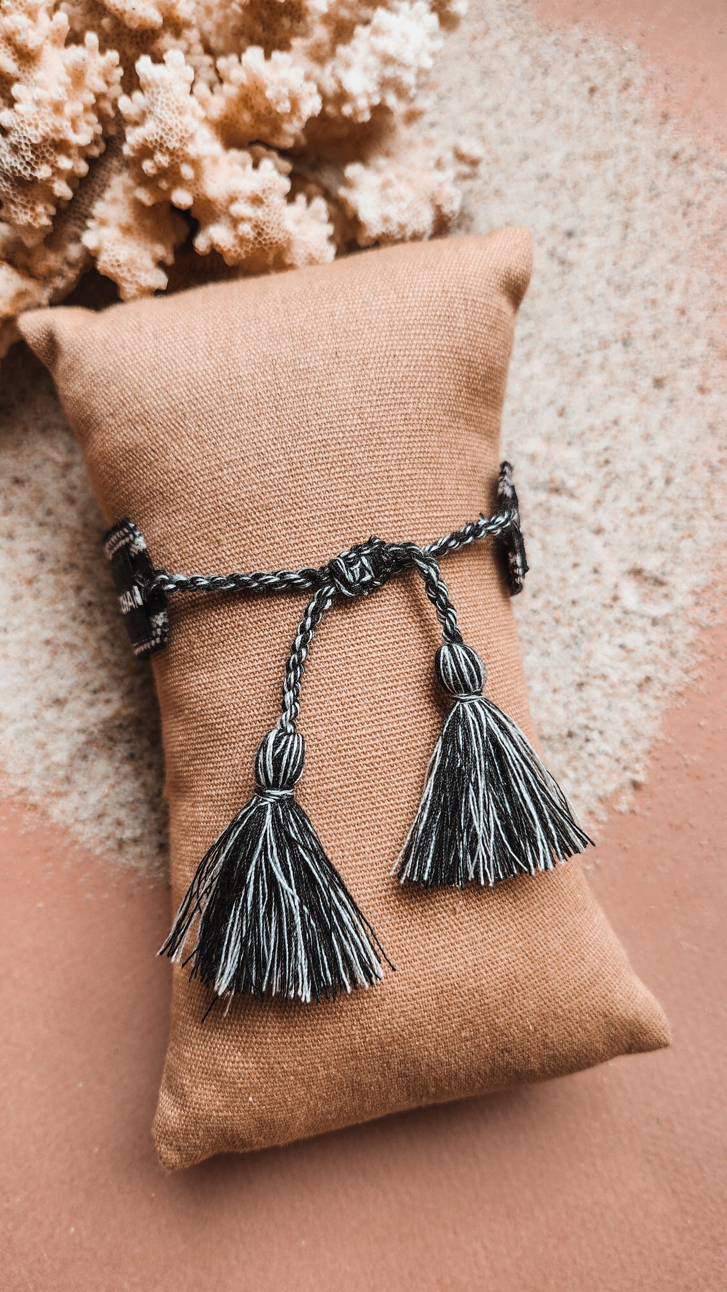 Bracelet Ruban Tissu Black&black