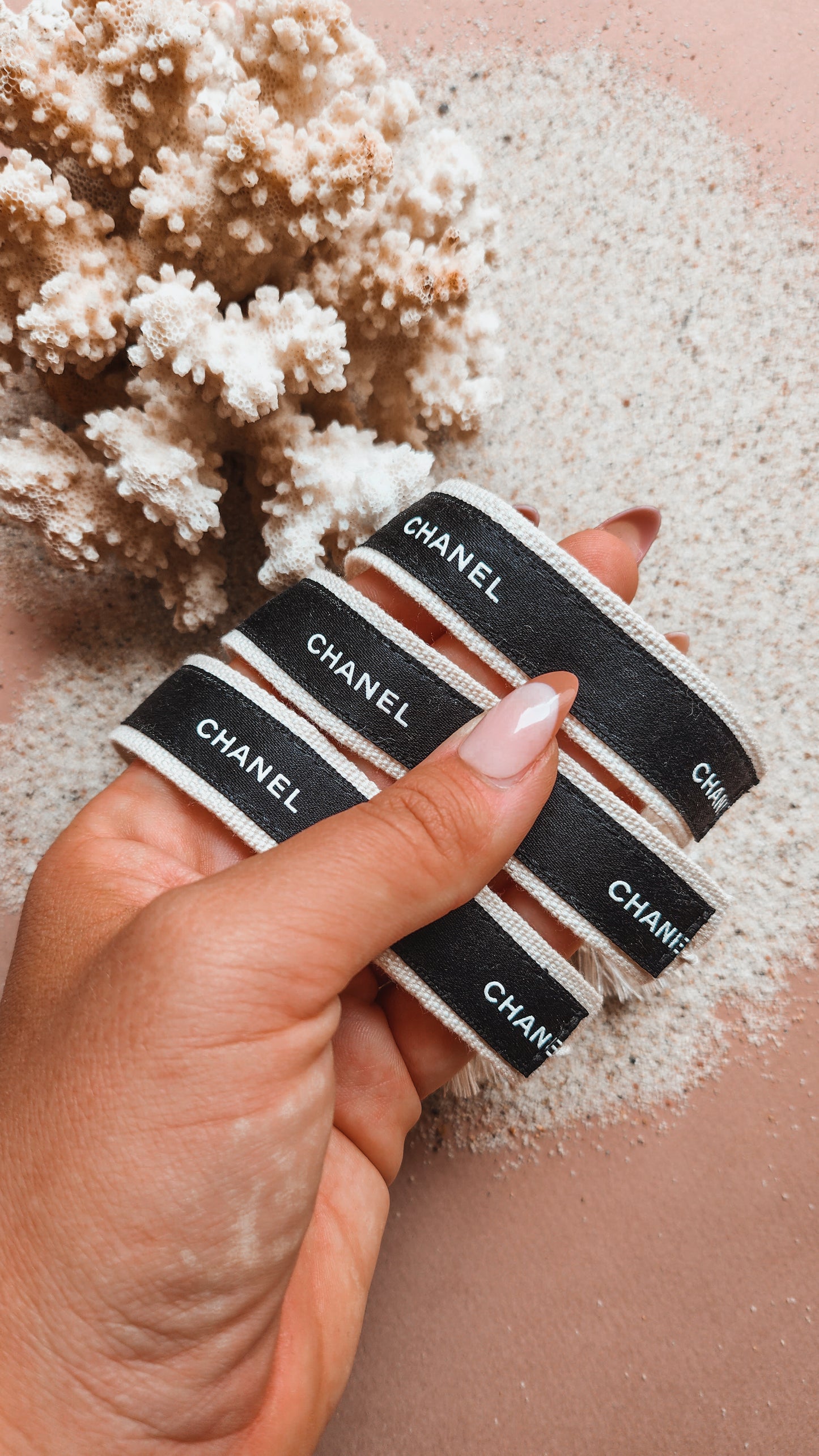 Bracelet Ruban Tissu Creamy&black