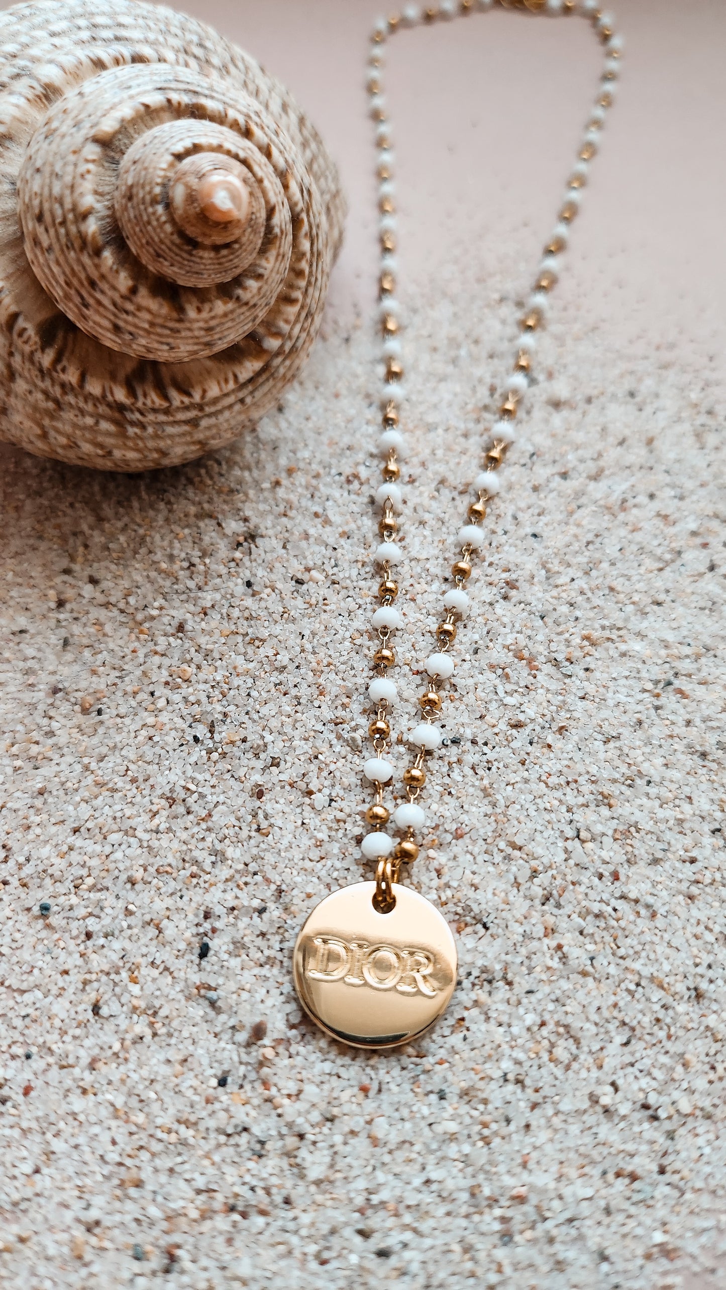 Collier Médaillon White&Gold