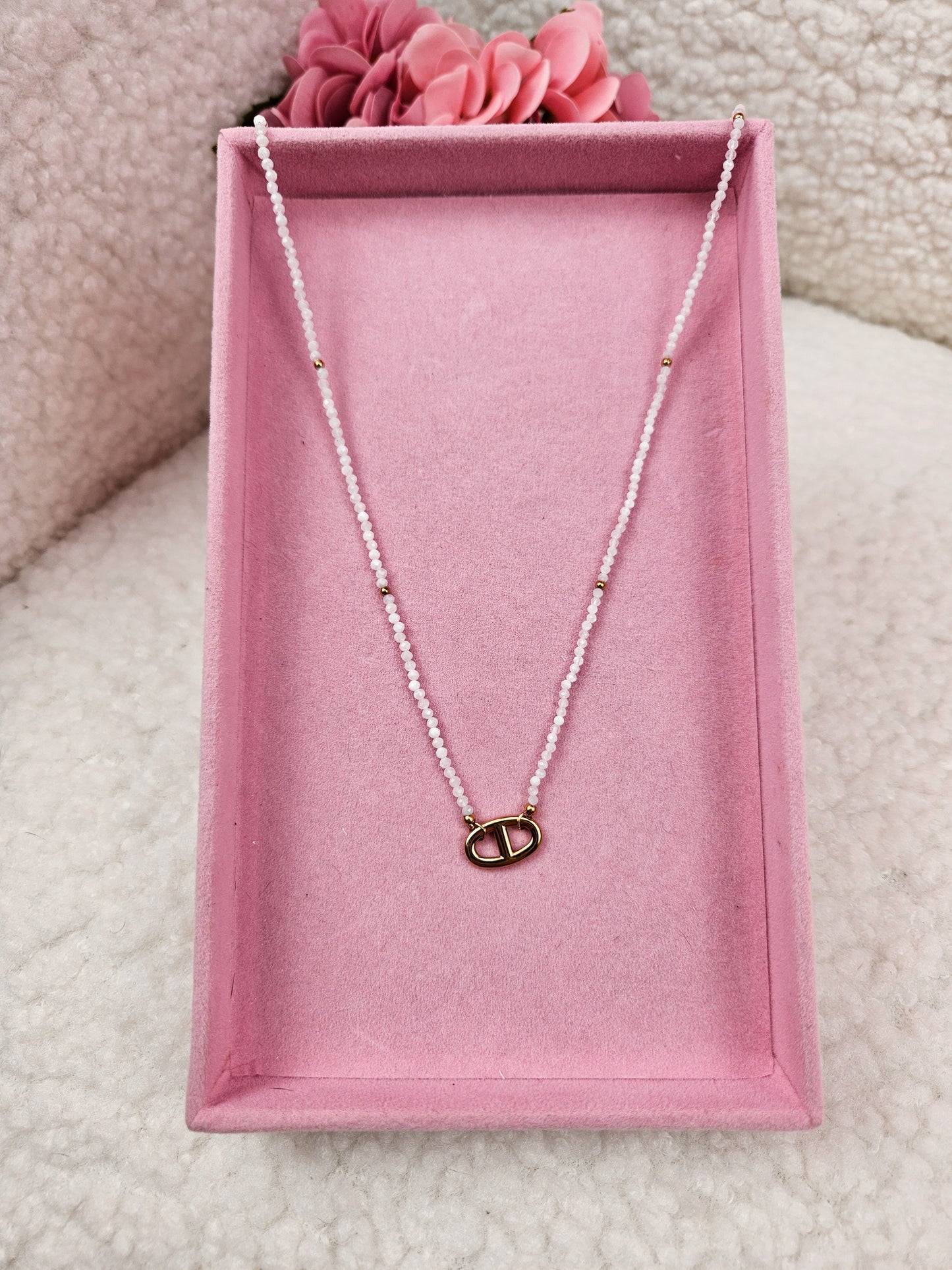 Bracelet/Collier Gabriella Blanc DORÉ