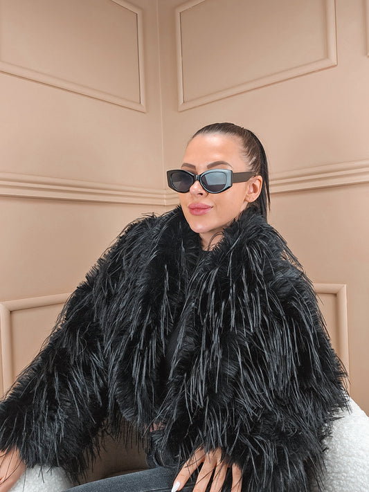 Veste en fourrure synthétique Cynthia Noir