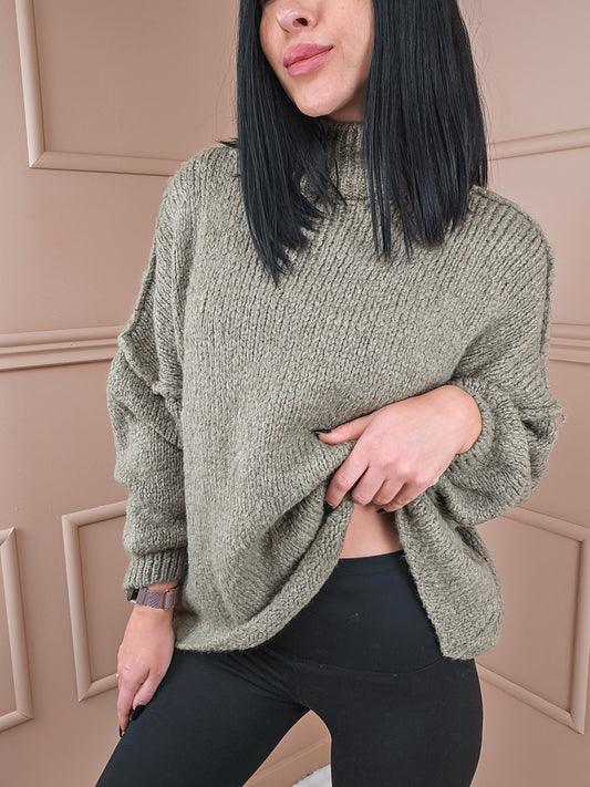 Pull Miriam vert kaki