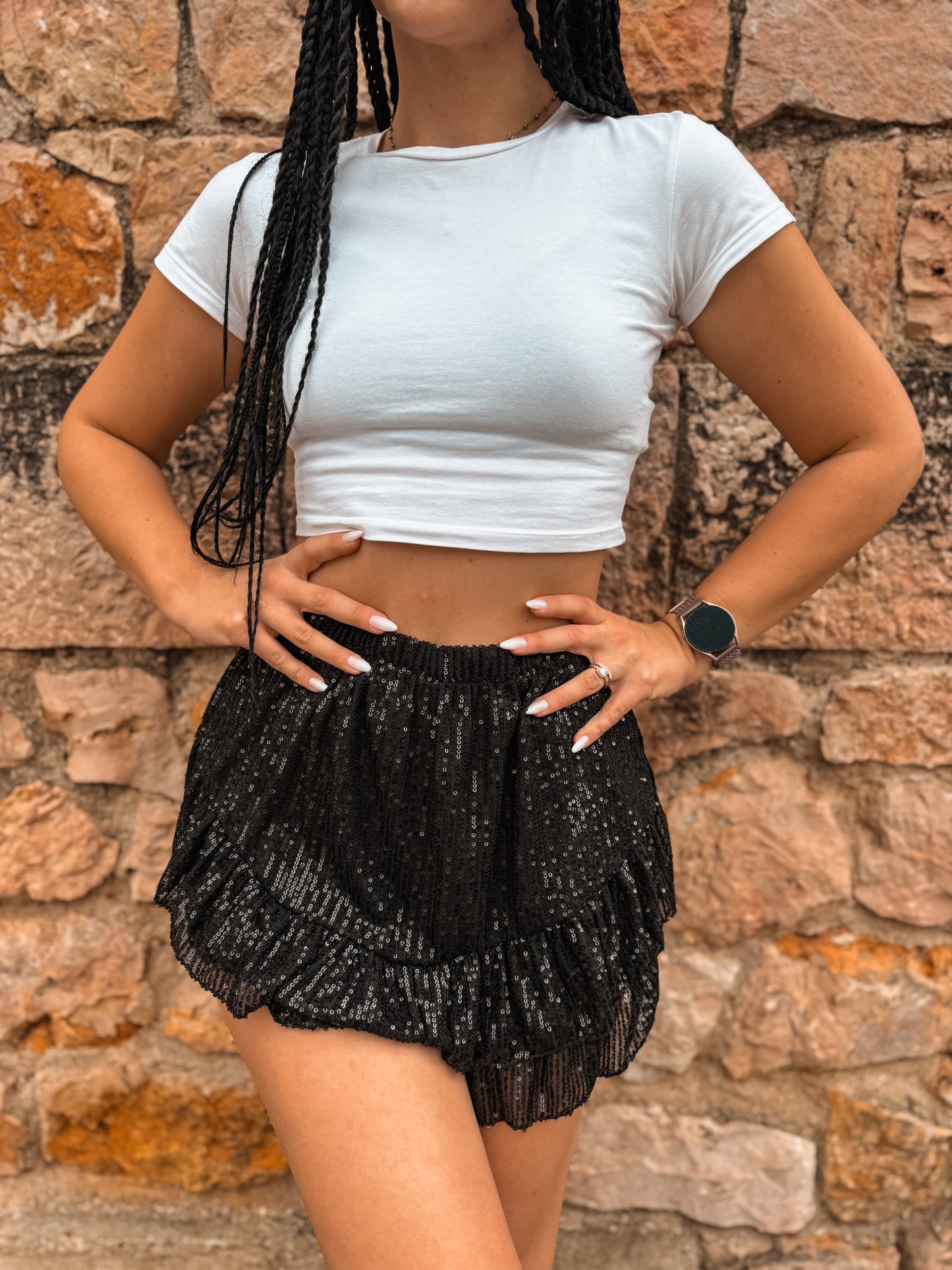 Jupe- short Paillettes noir