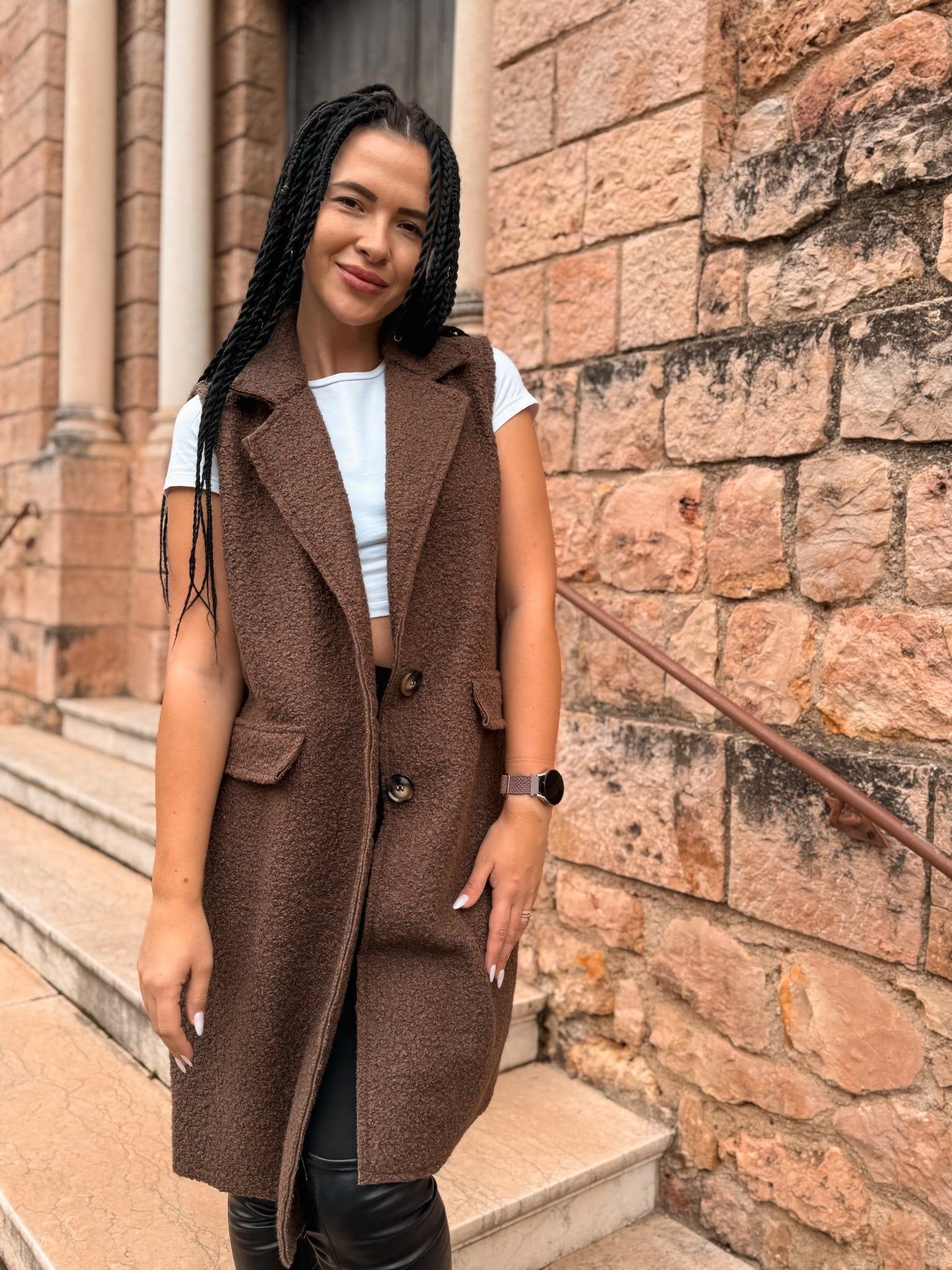 Gilet sans manches Livia marron
