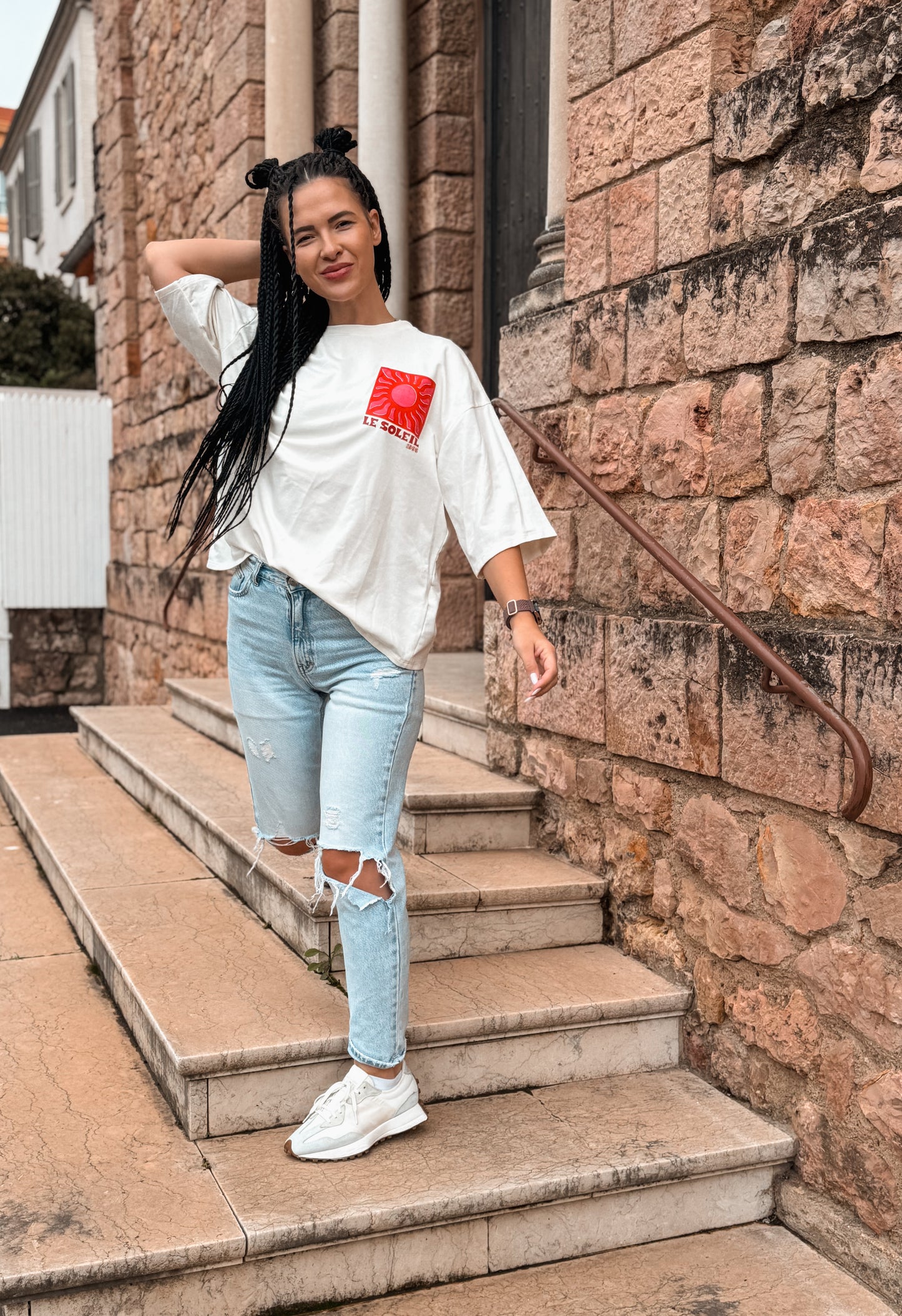 T-shirt Le soleil blanc