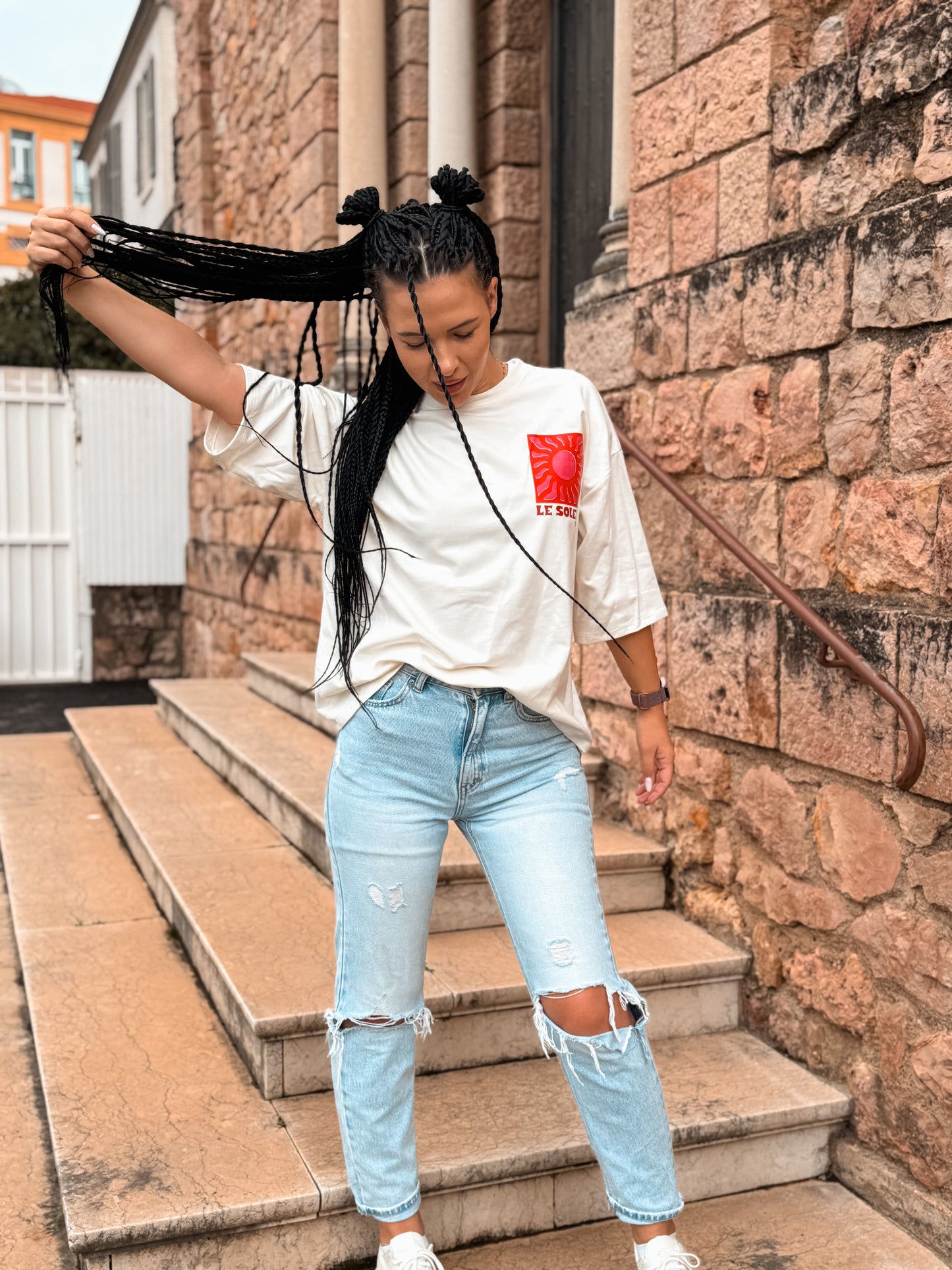 T-shirt Le soleil blanc